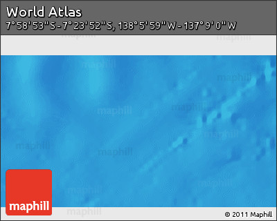 Shaded Relief 3D Map of the Area around 7° 41' 23" S, 137° 37' 30" W