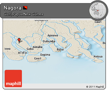 Shaded Relief Panoramic Map of Nagora