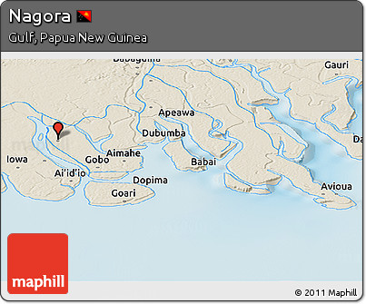 Shaded Relief Panoramic Map of Nagora