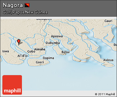 Shaded Relief Panoramic Map of Nagora