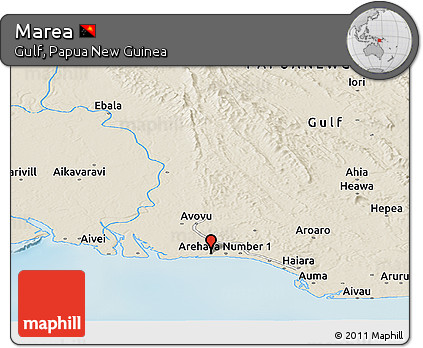 Shaded Relief Panoramic Map of Marea