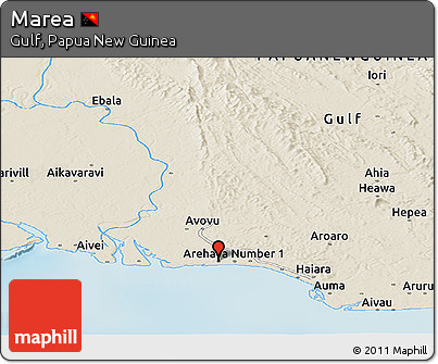 Shaded Relief Panoramic Map of Marea