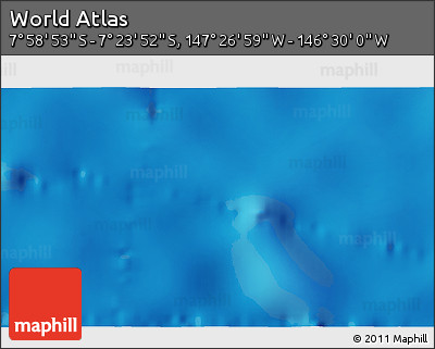 Shaded Relief 3D Map of the Area around 7° 41' 23" S, 146° 58' 29" W