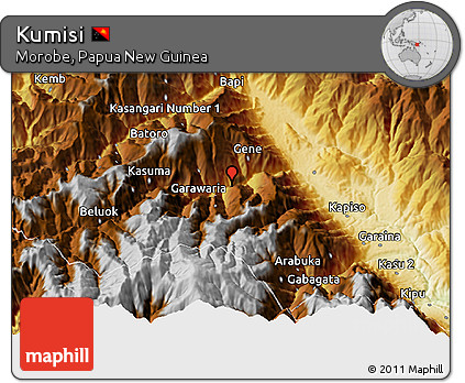 Physical 3D Map of Kumisi