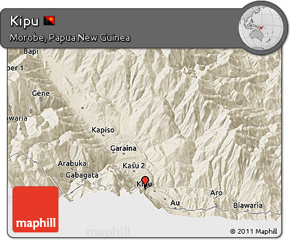 Shaded Relief 3D Map of Kipu