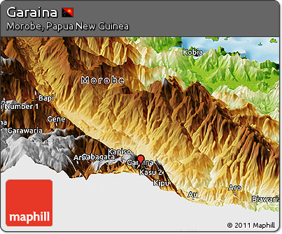 Physical Panoramic Map of Garaina