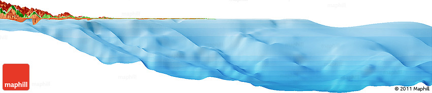 Political Horizon Map of the Area around 7° 41' 23" S, 147° 58' 29" E