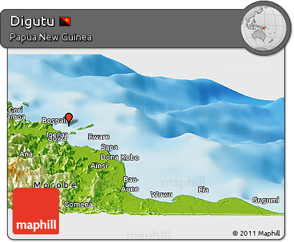 Physical Panoramic Map of Digutu