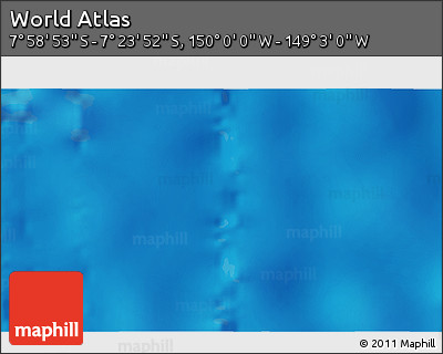 Physical 3D Map of the Area around 7° 41' 23" S, 149° 31' 30" W