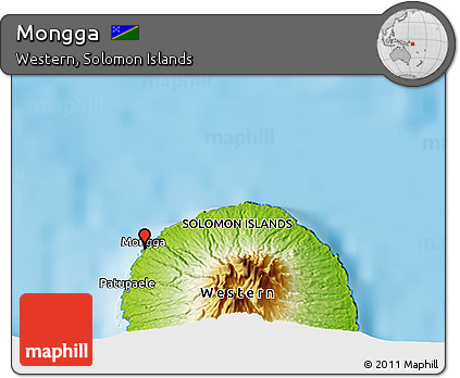 Physical 3D Map of Mongga