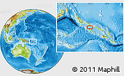 Physical Location Map of the area around 7° 41' 23" S, 157° 19' 29" E