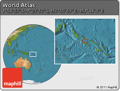 Satellite Location Map of the Area around 7° 41' 23" S, 157° 19' 29" E
