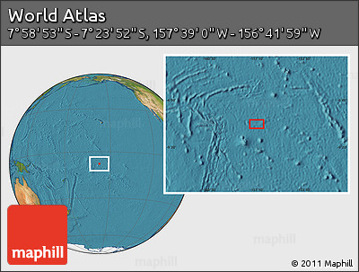 Satellite Location Map of the Area around 7° 41' 23" S, 157° 10' 30" W