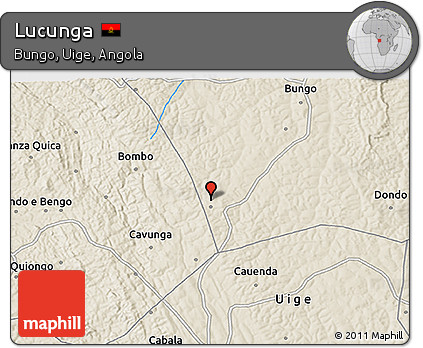 Shaded Relief 3D Map of Lucunga