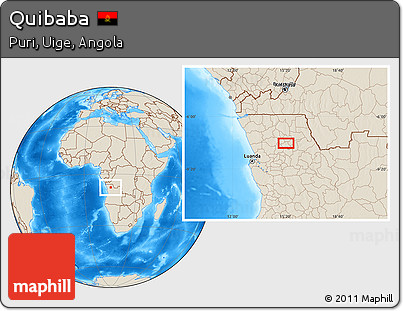 Shaded Relief Location Map of Quibaba
