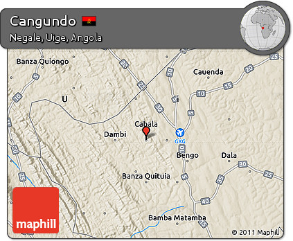 Shaded Relief Map of Cangundo