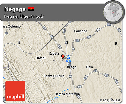 Shaded Relief Map of Negage
