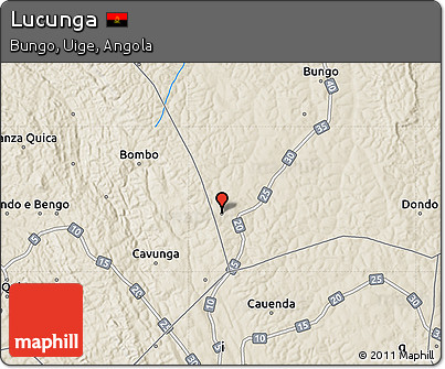 Shaded Relief Map of Lucunga