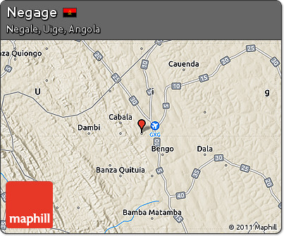 Shaded Relief Map of Negage