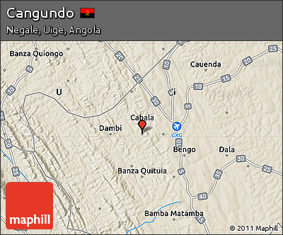 Shaded Relief Map of Cangundo