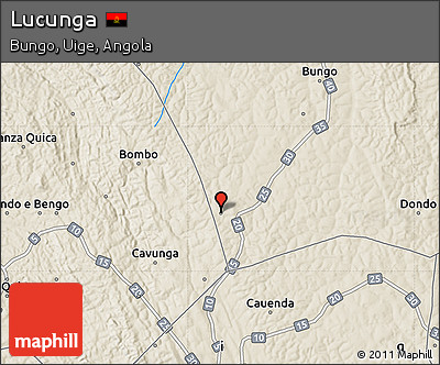 Shaded Relief Map of Lucunga
