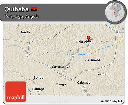 Shaded Relief Panoramic Map of Quibaba