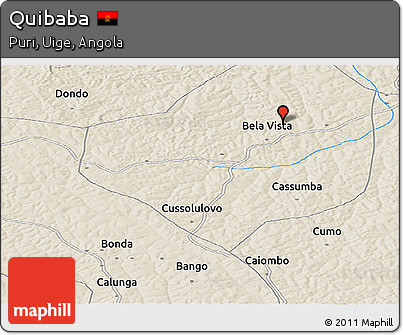 Shaded Relief Panoramic Map of Quibaba