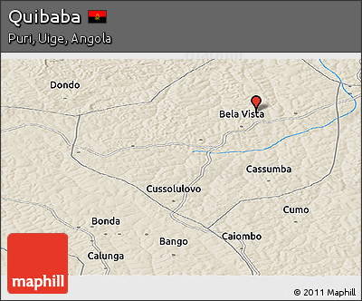 Shaded Relief Panoramic Map of Quibaba