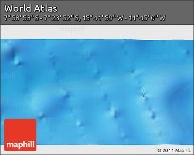 Physical 3D Map of the Area around 7° 41' 23" S, 15° 13' 29" W