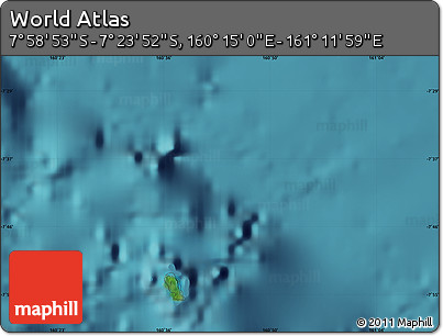 Satellite Map of the Area around 7° 41' 23" S, 160° 43' 29" E