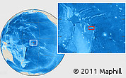 Shaded Relief Location Map of the area around 7° 41' 23" S, 160° 34' 29" W