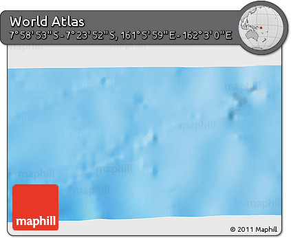 Physical 3D Map of the Area around 7° 41' 23" S, 161° 34' 29" E