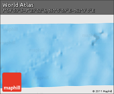 Physical 3D Map of the Area around 7° 41' 23" S, 161° 34' 29" E
