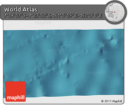 Satellite 3D Map of the Area around 7° 41' 23" S, 161° 34' 29" E