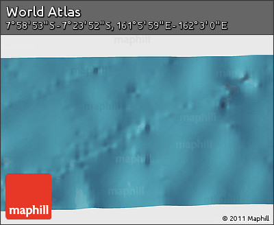 Satellite 3D Map of the Area around 7° 41' 23" S, 161° 34' 29" E