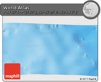 Physical 3D Map of the Area around 7° 41' 23" S, 162° 25' 30" E