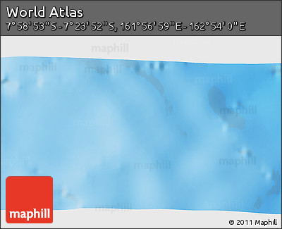 Physical 3D Map of the Area around 7° 41' 23" S, 162° 25' 30" E