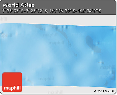 Physical 3D Map of the Area around 7° 41' 23" S, 162° 25' 30" E