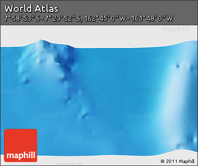 Physical 3D Map of the Area around 7° 41' 23" S, 162° 16' 30" W