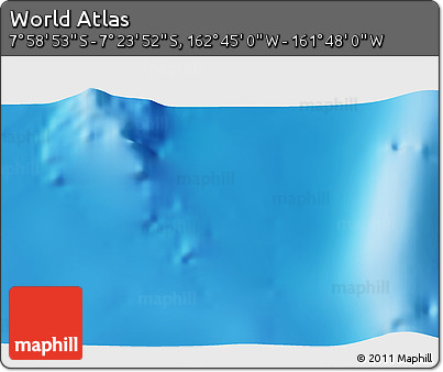 Physical 3D Map of the Area around 7° 41' 23" S, 162° 16' 30" W