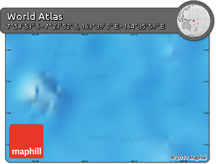 Physical Map of the Area around 7° 41' 23" S, 164° 7' 30" E