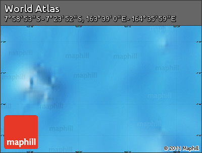 Physical Map of the Area around 7° 41' 23" S, 164° 7' 30" E