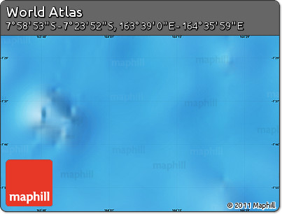Physical Map of the Area around 7° 41' 23" S, 164° 7' 30" E