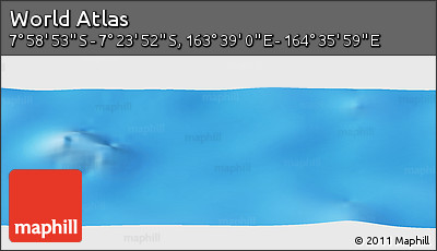Physical Panoramic Map of the Area around 7° 41' 23" S, 164° 7' 30" E