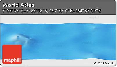 Physical Panoramic Map of the Area around 7° 41' 23" S, 164° 7' 30" E