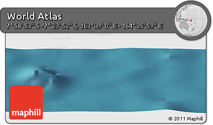 Satellite Panoramic Map of the Area around 7° 41' 23" S, 164° 7' 30" E