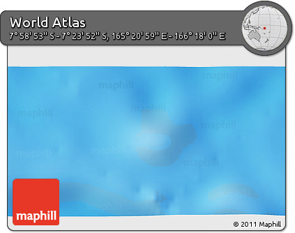 Physical 3D Map of the Area around 7° 41' 23" S, 165° 49' 29" E