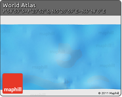 Physical 3D Map of the Area around 7° 41' 23" S, 165° 49' 29" E