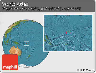 Satellite Location Map of the Area around 7° 41' 23" S, 166° 40' 30" E