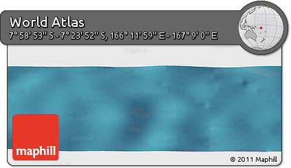 Satellite Panoramic Map of the Area around 7° 41' 23" S, 166° 40' 30" E